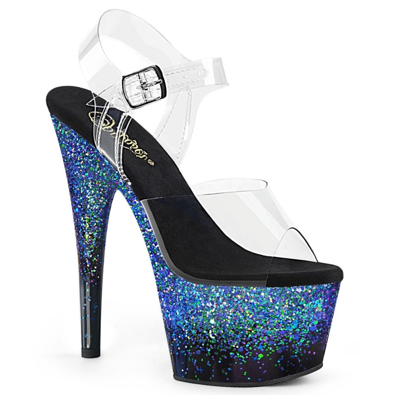Pleaser(�ץ꡼����) ADORE-708SS ����ǡ��������� ���󥯥륹�ȥ�åץ������ ���ꥢ���֥�å�-�֥롼�ޥ������å���������