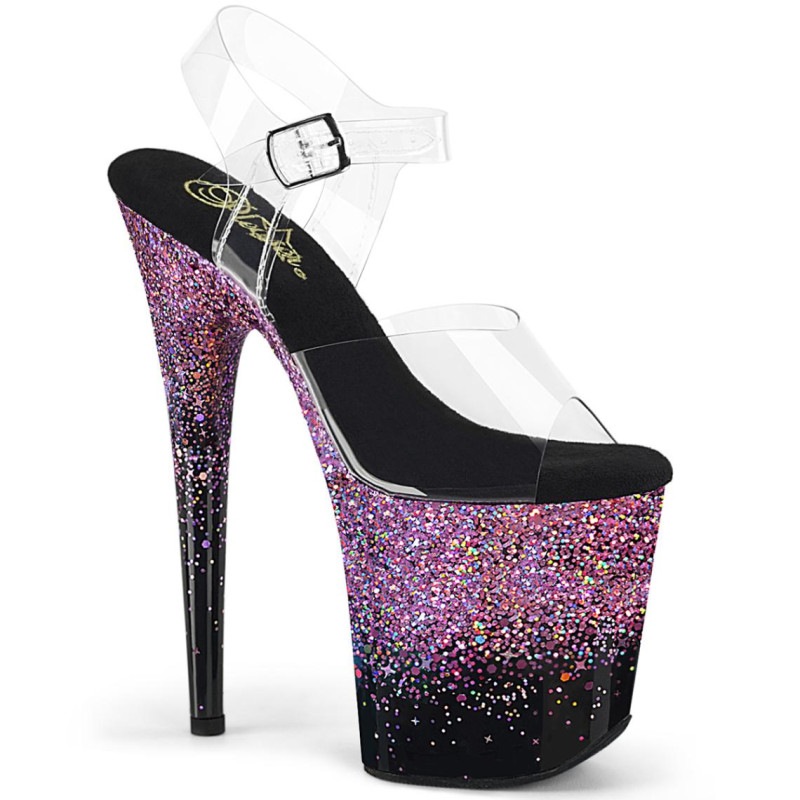 Pleaser(�ץ꡼����) FLAMINGO-808SS �ե�ߥ� Ķ���쥵����� ��20cm�ҡ��륯�ꥢ����-�ѡ��ץ�ޥ������å���������