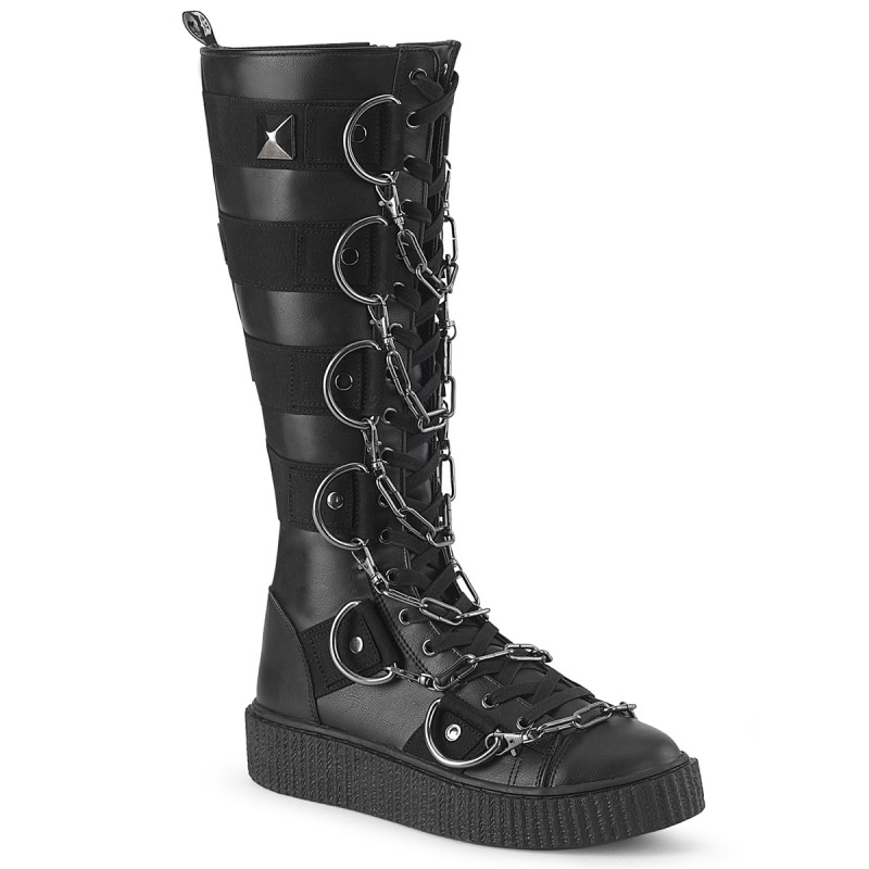 Demonia(�ǥ�˥�) SNEEKER-405 �ˡ��ϥ����꡼�ѡ� ���ˡ������֡��� �֥�å�PU-�����Х� #Men's/Unisex������