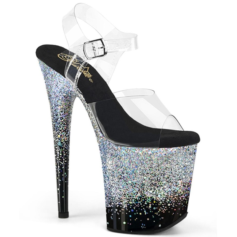 Pleaser(�ץ꡼����) FLAMINGO-808SS �ե�ߥ� Ķ���쥵����� ��20cm�ҡ��� ���ꥢ���֥�å�-����С��ޥ������å���������