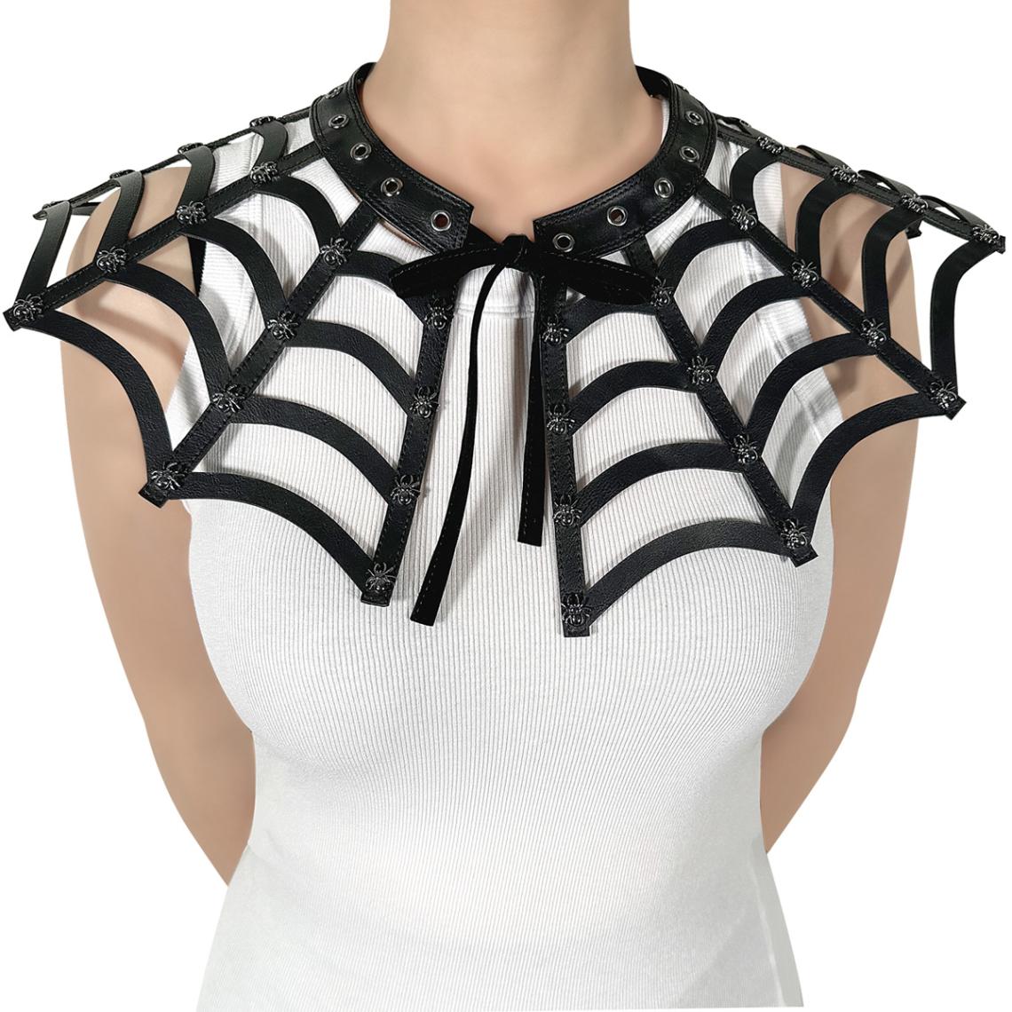 Demonia DA-213 Faux Leather Spiderweb Cut Out Collar◆取り寄せ Demonia DA-213 Faux Leather Spiderweb Cut Out Collar◇取り寄せ