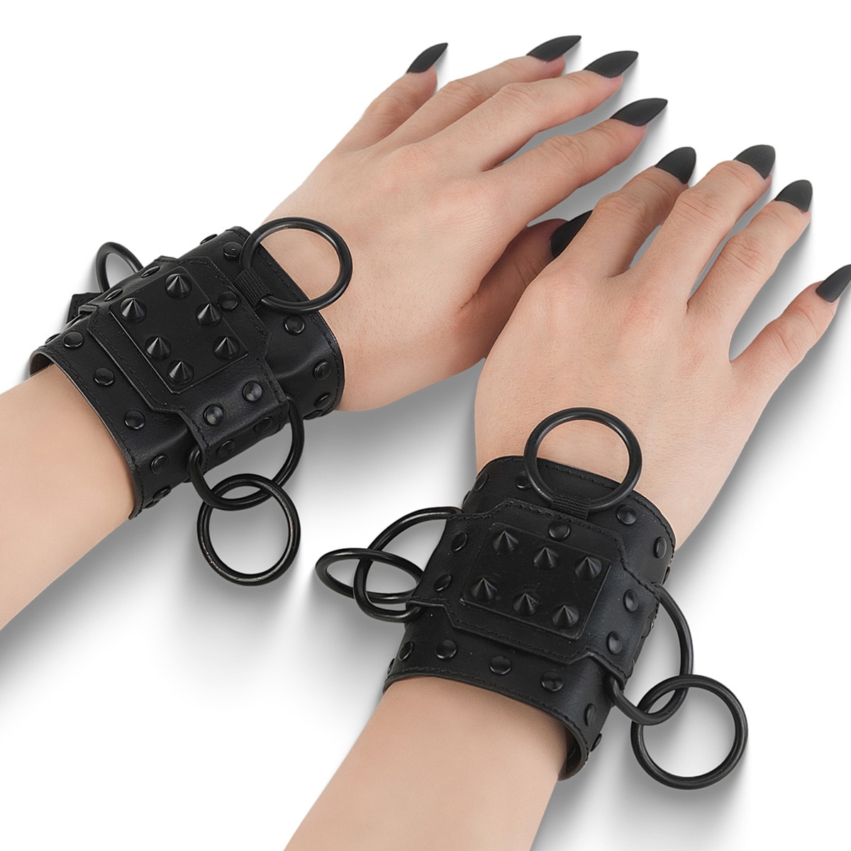 Demonia DA-402 Faux Leather Wrist Cuffs (Pair)◇取り寄せ | DA402