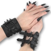 Demonia DA-406 Faux Leather Wrist Cuff (Pair)������