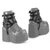 Demonia DA-505 Faux Leather Cage Boot Harness (Pair)������