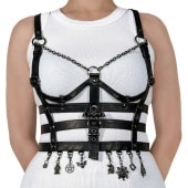Demonia DA-118-SM Faux Leather Cage Body Harness������