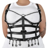 Demonia DA-118-LXL Faux Leather Cage Body Harness������