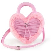 Demonia HB-631 Faux Leather & Fur Heart Shaped Convertible 20x24x8cm Purse������