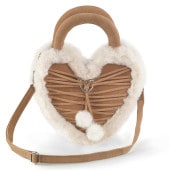 Demonia HB-631 Faux Suede & Fur Heart Shaped Convertible 20x24x8 cm Purse������