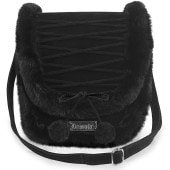 Demonia HB-663 Faux Suede & Fur Crossbody 20x24x8 cm Bag������