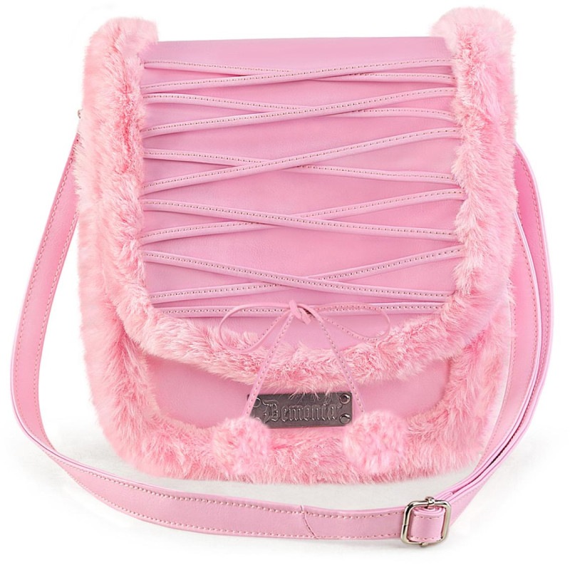 Demonia HB-663 Faux Leather & Fur Crossbody 20x24x8 cm Bag������