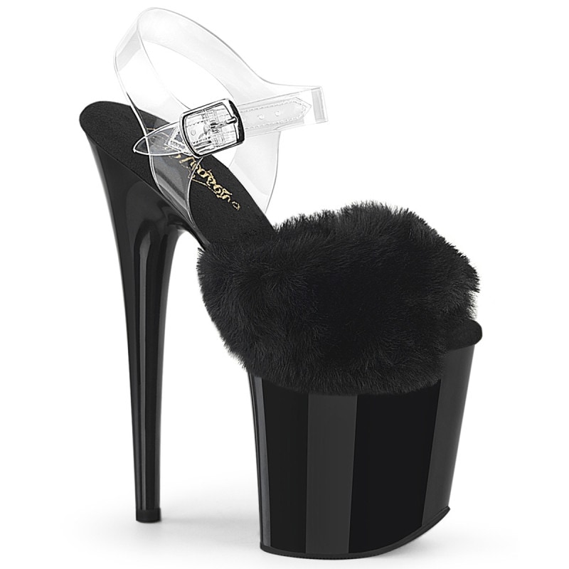 Pleaser(�ץ꡼����) FLAMINGO-808FUR �ե������ե������åѡ� ���󥯥륹�ȥ�å׸��쥵����� 8(��20cm)������ҡ��� �� �֥�å�������