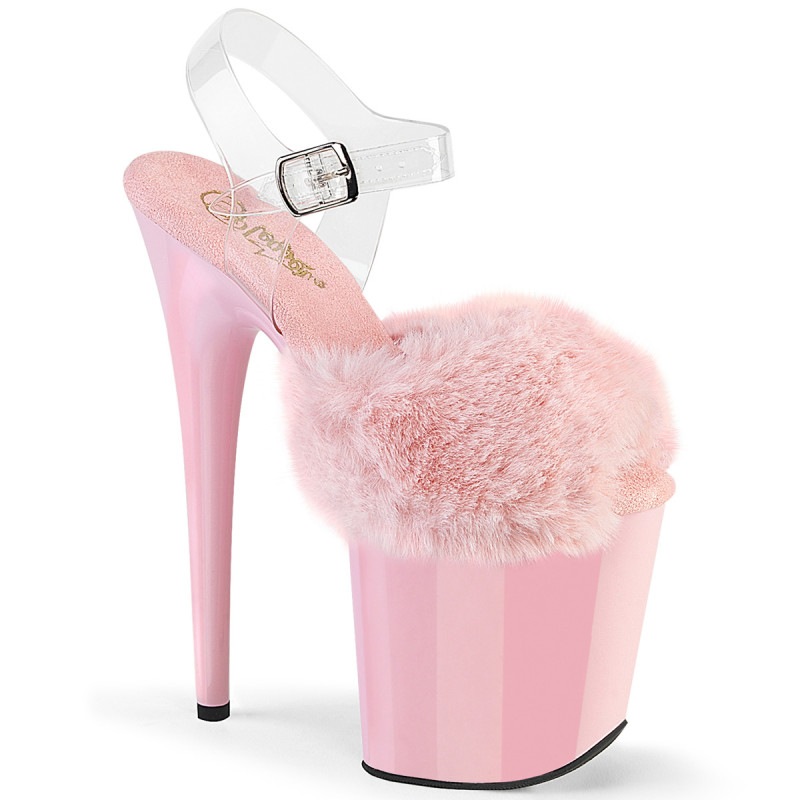 Pleaser(�ץ꡼����) FLAMINGO-808FUR �ե������ե������åѡ� ���󥯥륹�ȥ�å׸��쥵����� 8(��20cm)������ҡ��� �٥ӡ��ԥ󥯢�����
