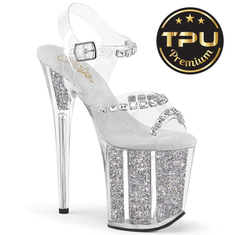 Pleaser(�ץ꡼����) FLAMINGO-808PREM-STN �ե�ߥ� ���󥯥륹�ȥ�å׸��쥵����� 8�����(��20cm)�ҡ��� ���ꥢTPU������С�����å���������