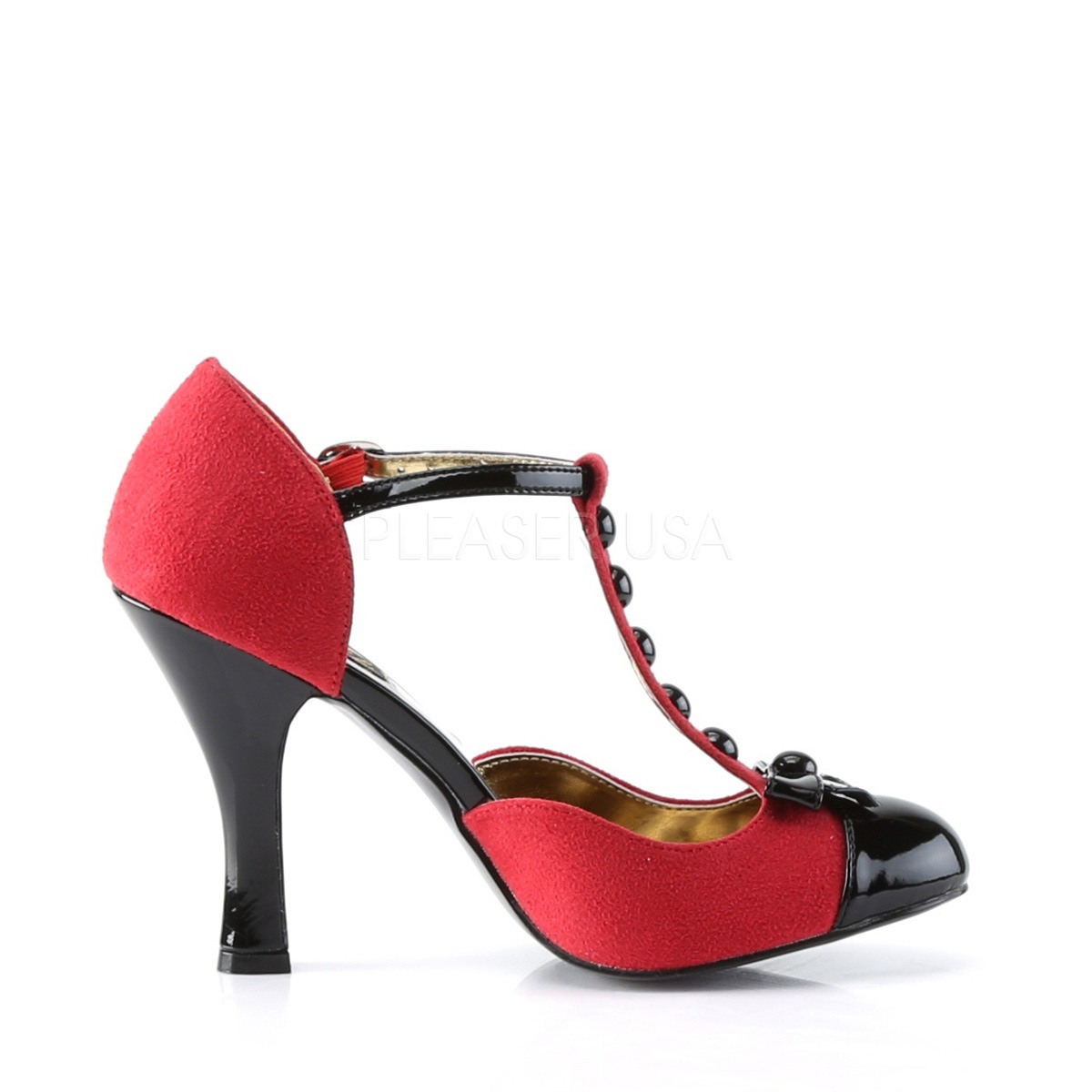 PIN UP COUTURE T���ȥ�åץѥ�ץ� �� ���ʥ�롿���ӥ�����Ǻ� �ϥ��ҡ�����10cm Pleaser SMITTEN-10-RED������