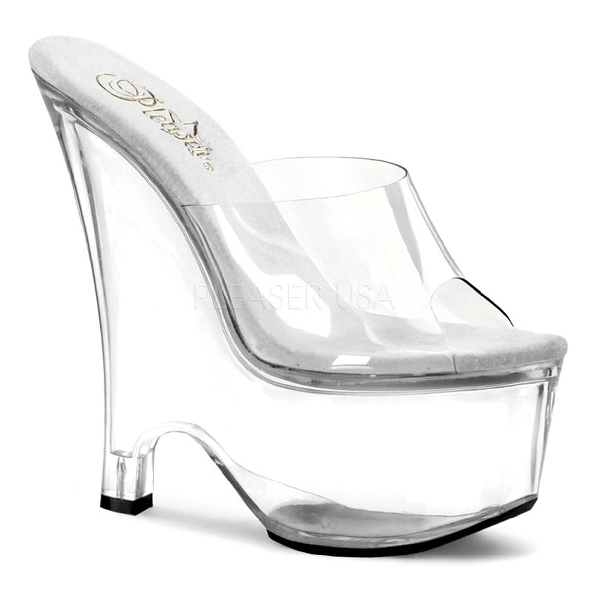 Pleaser BEAU-601 厚底 ウェッジソールサンダル クリアソール 