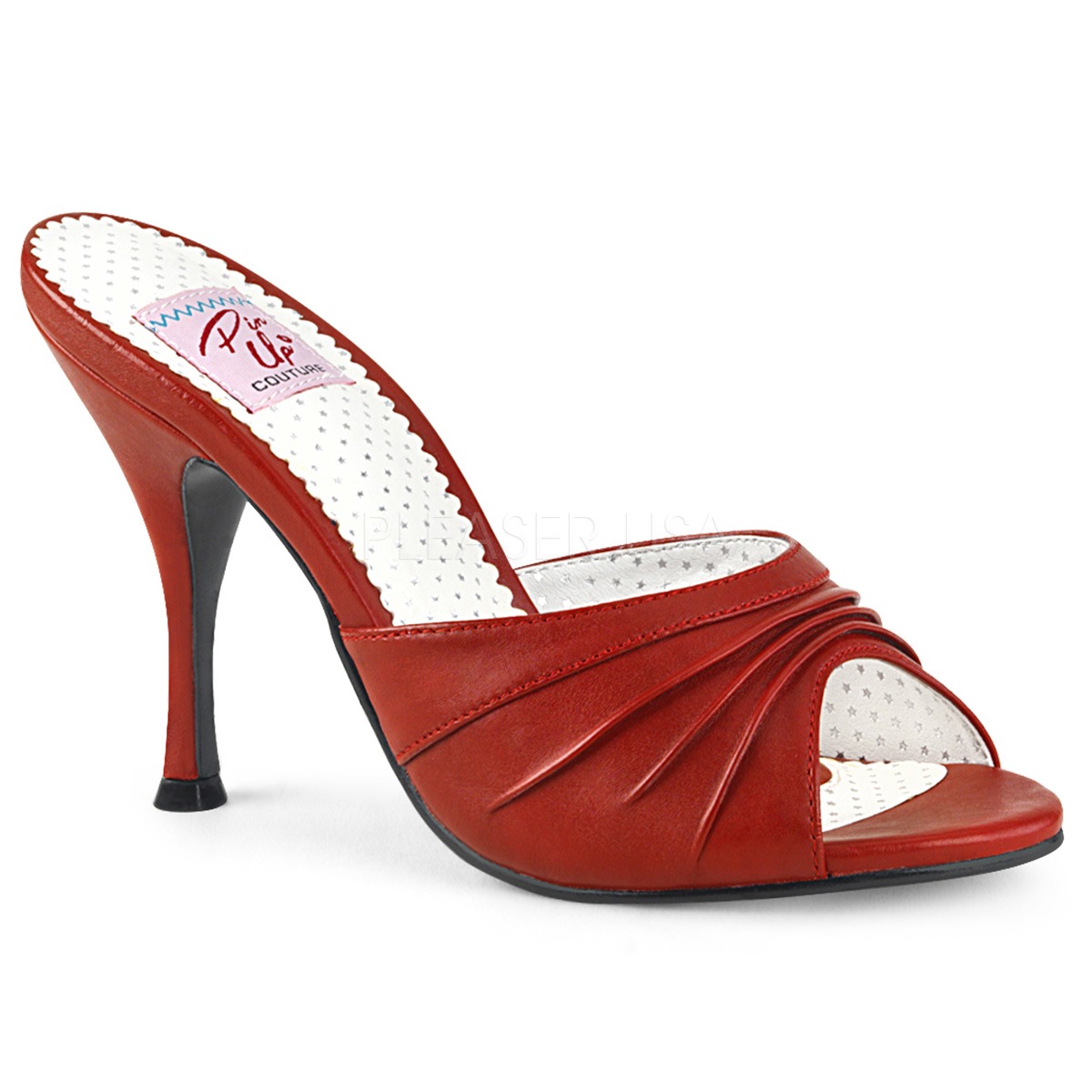 Pin Up Couture MONROE-01 4 1/4inch Flared Heel Slide������