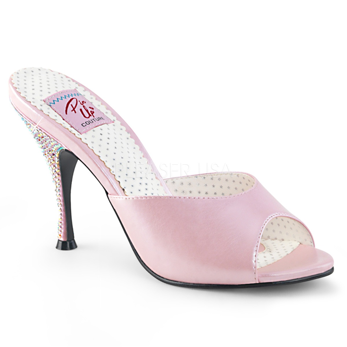Pin Up Couture MONROE-05 4 1/4inch Flared Heel Slide������