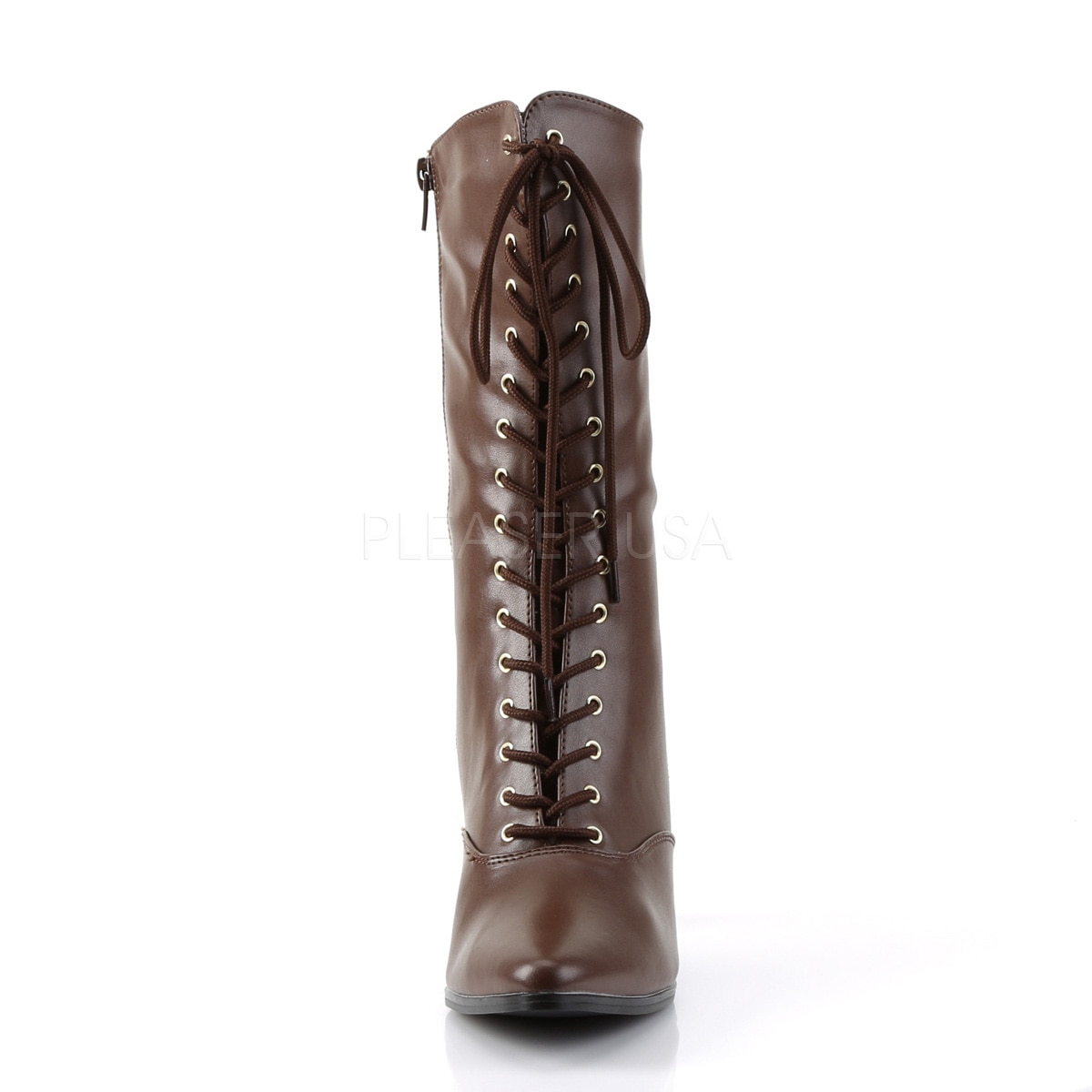 Funtasma VICTORIAN-120 2 3/4inch Heel Front Lace Up Mid Calf Boot w/Inner Side Zip������