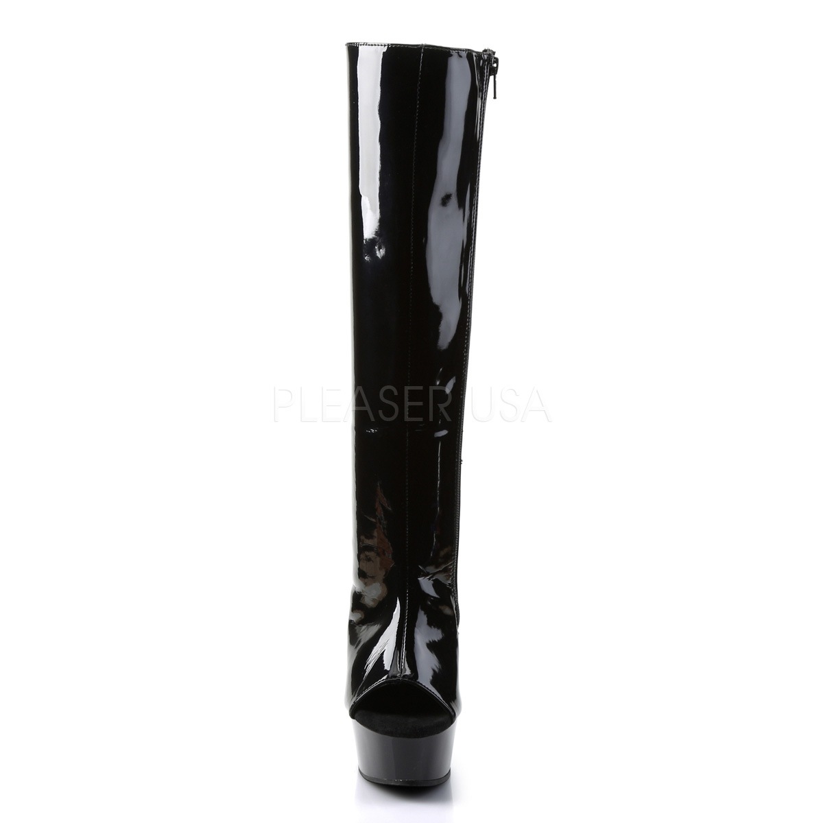 Pleaser DELIGHT-2018 6inch Heel, 1 3/4inch PF Open Toe/Heel Knee Boot������