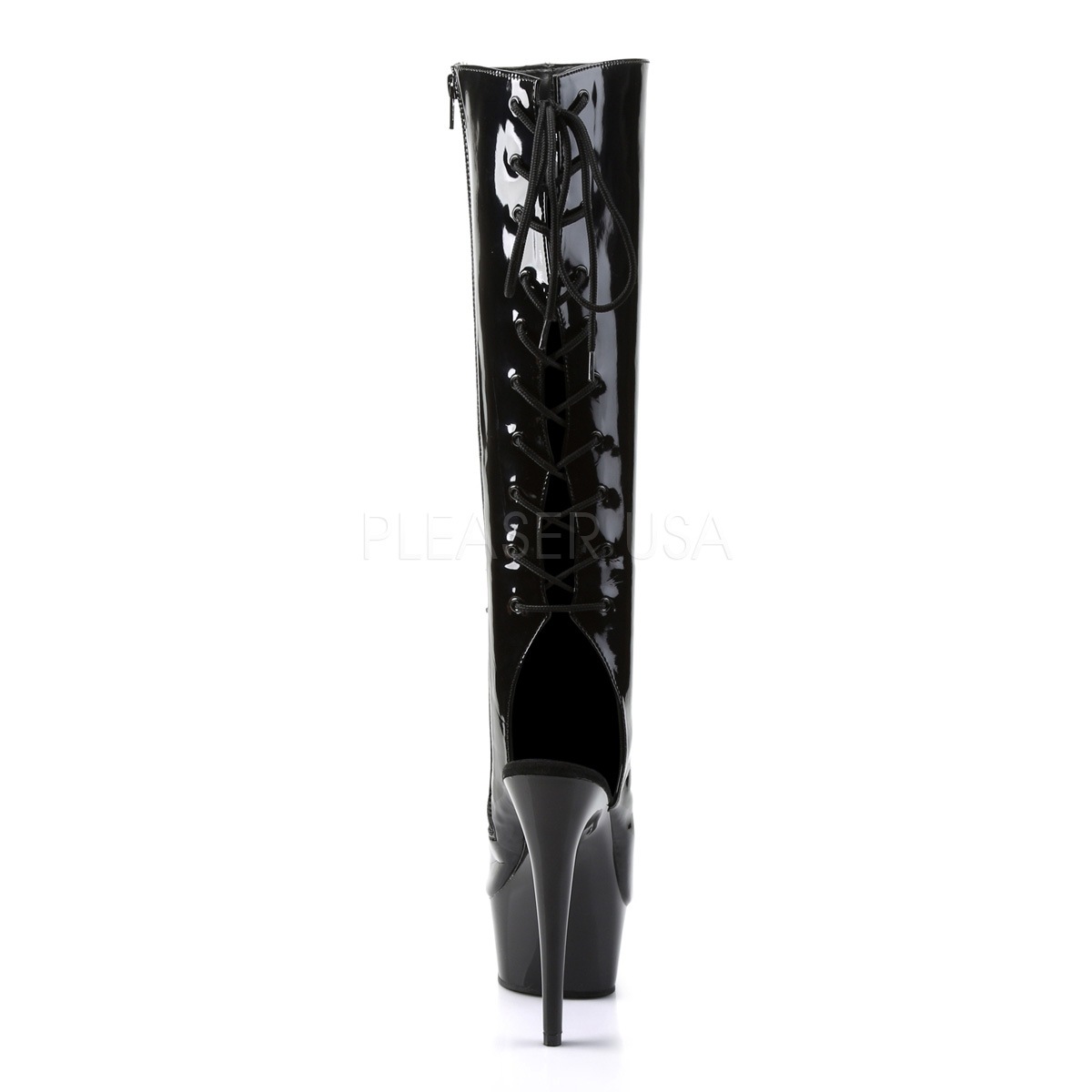 Pleaser DELIGHT-2018 6inch Heel, 1 3/4inch PF Open Toe/Heel Knee Boot������