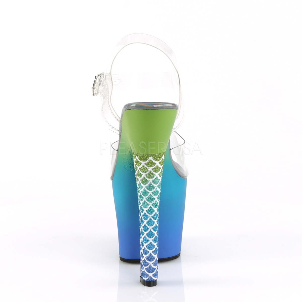Pleaser(�ץ꡼����) ARIEL-708OMBRE ����ǡ��������쥵����� �ޡ��ᥤ�ɥ�������ҡ��� ���ꥢ�����꡼�󡿥֥롼 ��18cm�ҡ��롿8cm�ץ�åȥե����ࢡ����