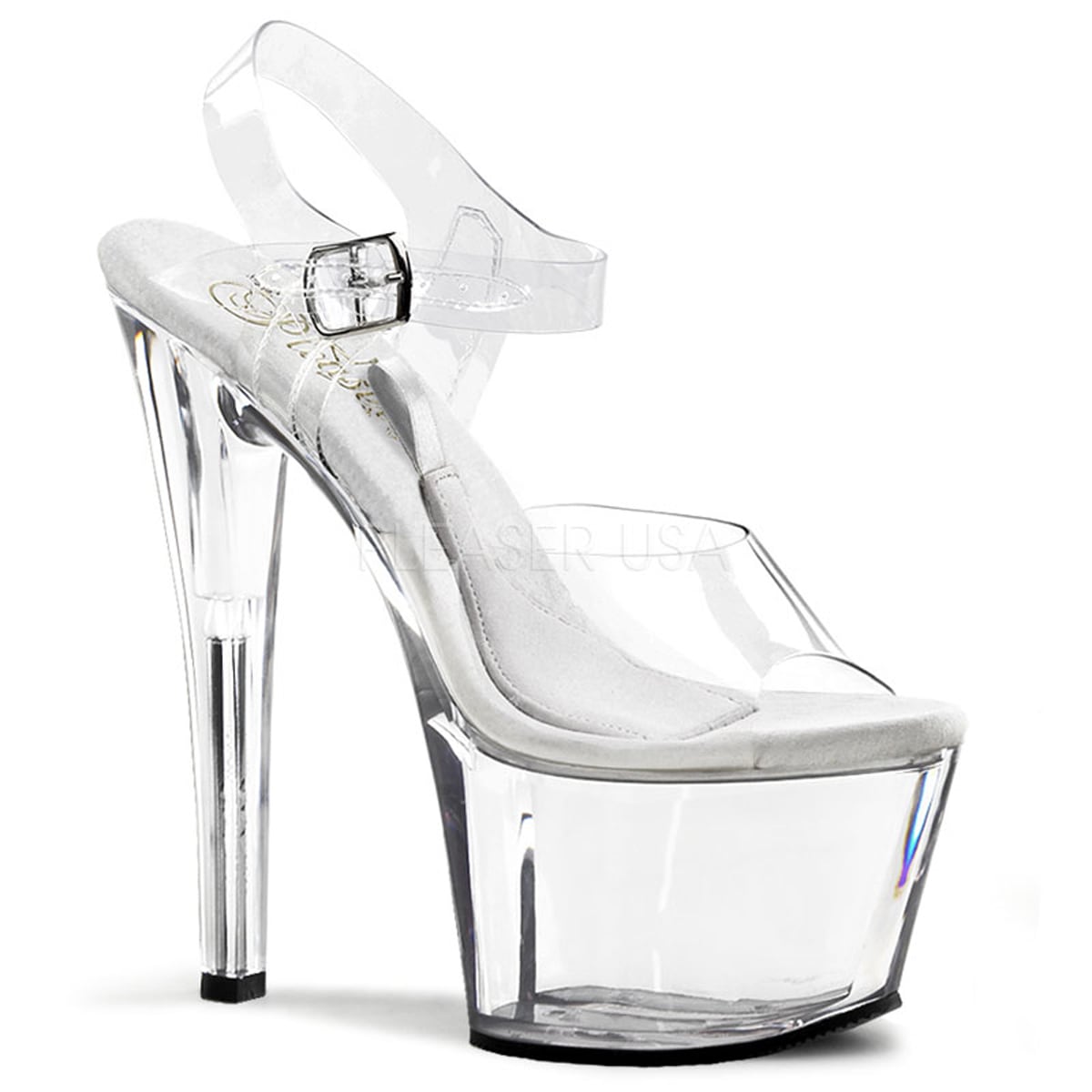 Pleaser プリーザー クリアサンダル 12cm(13cm) センチ ヒール Pleaser(プリーザー) 厚底ソールポケット アンクルストラップ