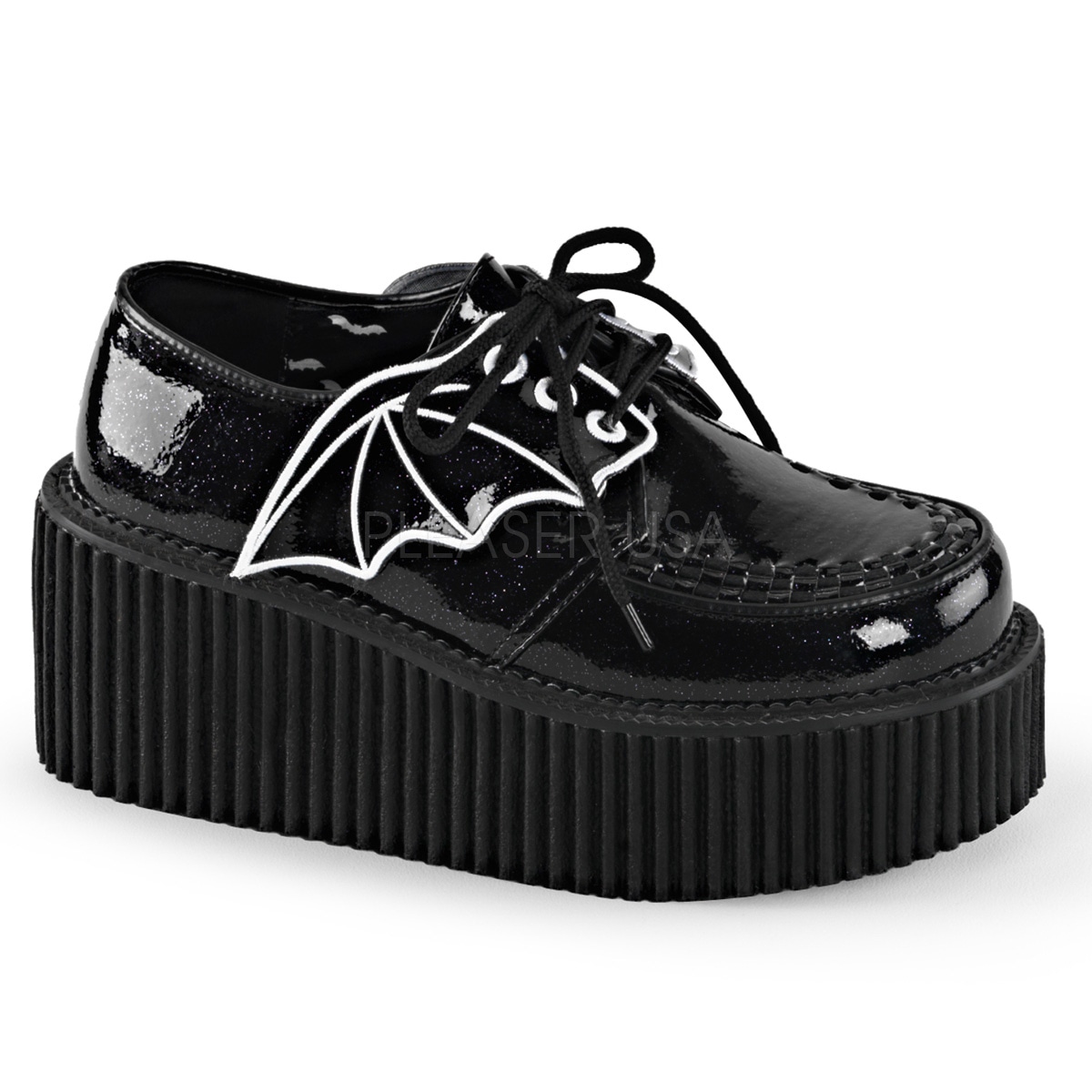 Demonia ブラック プラットフォームシューズ DEMONIA 