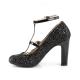 Pleaser Pink Label QUEEN-01 4inch Heel, Round Toe Pump W/ Glitter������