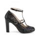 Pleaser Pink Label QUEEN-01 4inch Heel, Round Toe Pump W/ Glitter������