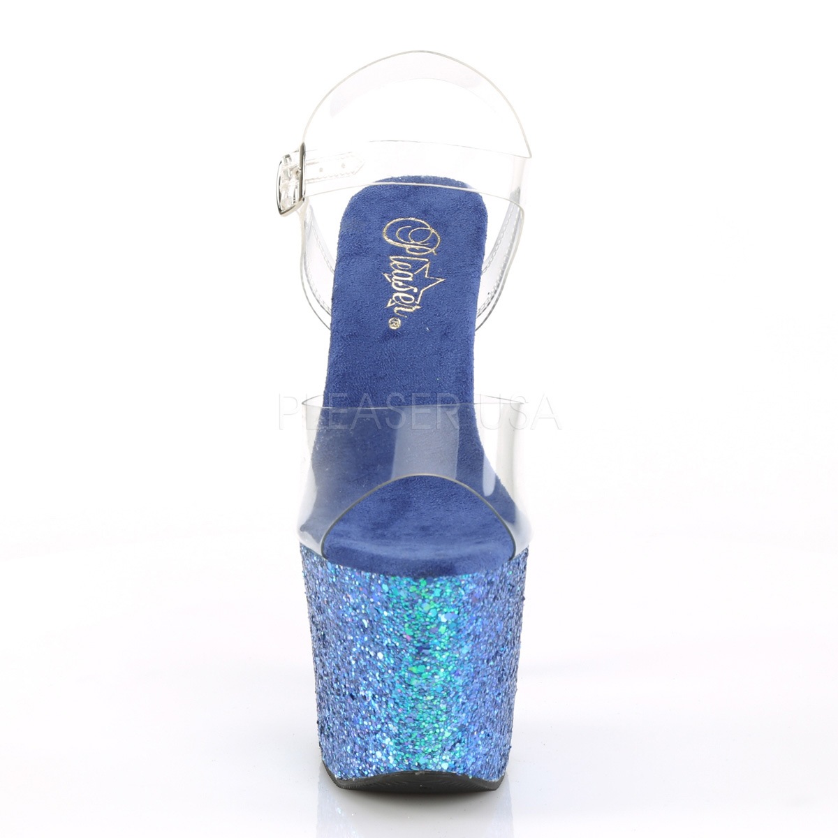 Pleaser(�ץ꡼����) RADIANT-708LG ���쥵����� 7inch Heel, 3 1/4inchAnkle Strap Sandal w/ Glitter Bottom������