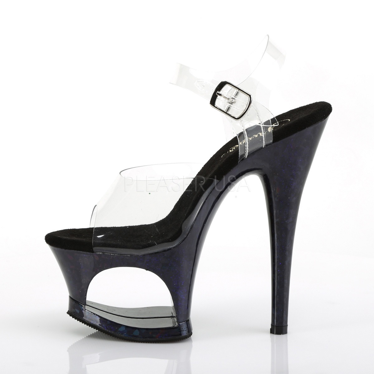 Pleaser(�ץ꡼����) MOON-708HSP ���åȥ����ȥץ�åȥե����� ���󥯥륹�ȥ�åץ������ ���ꥢ���ߥåɥʥ��ȥ֥롼�ۥ������ 7inch Heel, 2 3/4inch������