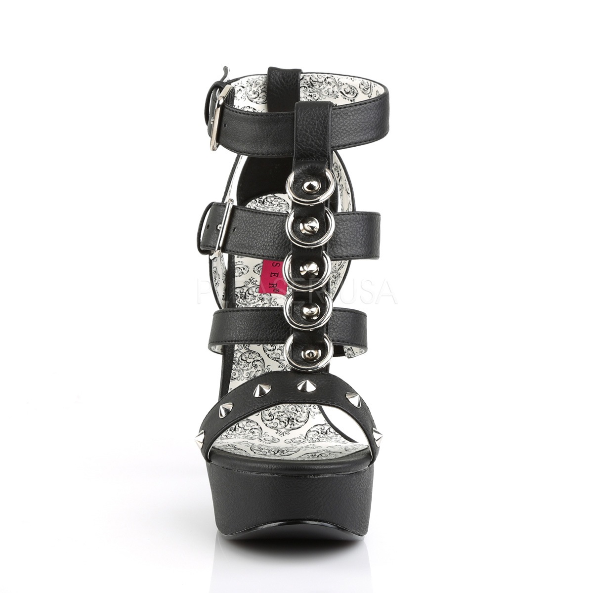 Pleaser Pink Label TEEZE-42W ���ȥ�åԡ� T���ȥ�å� ���������Хå�������� �֥�å� 5 3/4inch Heel, 1 3/4inch PF������