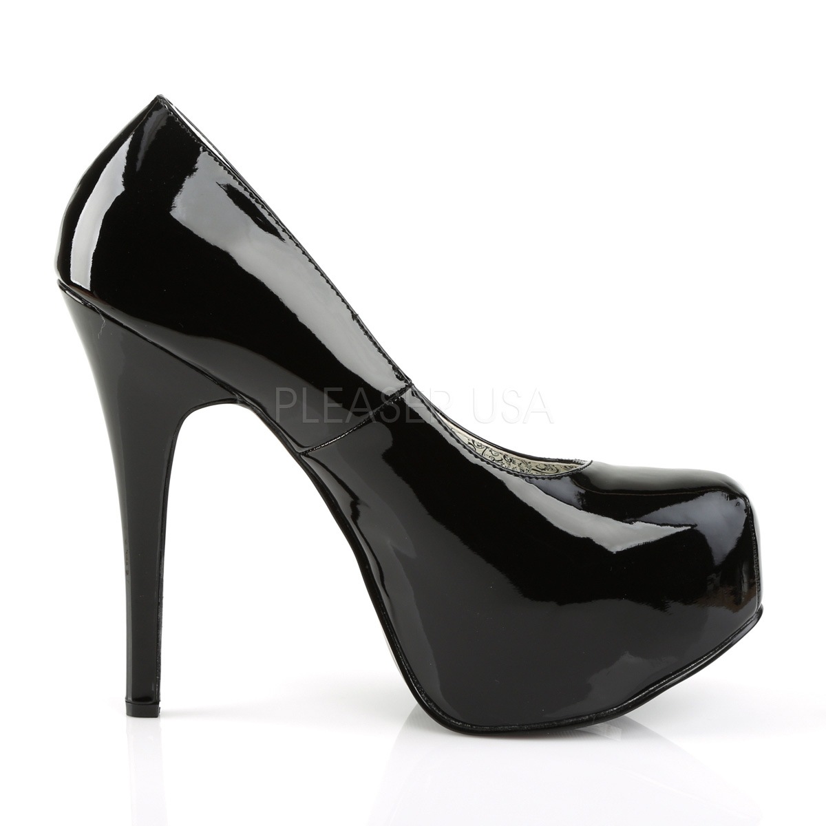 Pleaser Pink Label TEEZE-06W 5 3/4inch Heel, 1 3/4inch PF Pump W/Concealed Platform������