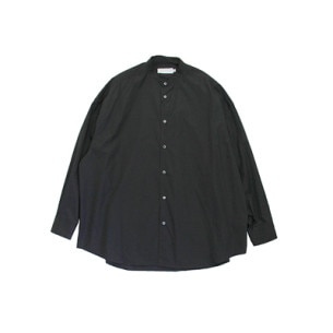 High Count Broad L/S Oversized Band Collar Shirt