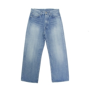 Selvage Denim Five Pocket Wide Straight Pants-LIGHT FADE-(UNISEX)