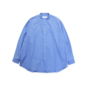 High Count Broad L/S Over sized Band Collar Shirt
