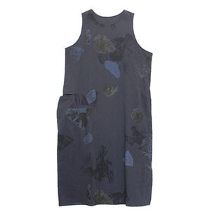C/L POPLIN STONE DESIGN SLEEVELESS DRESS