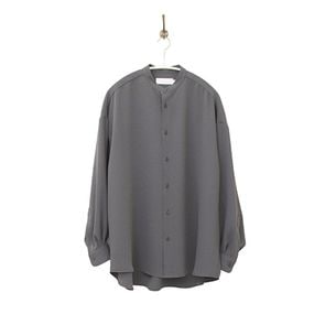 Satin Oversaized Band Collar Shirt