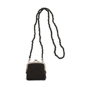 SOFT LEATHER SILK BALL METAL CLASP NECKLACE
