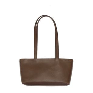 LONG HANDLE ZIPPER TOTE : S (Dark Brown)