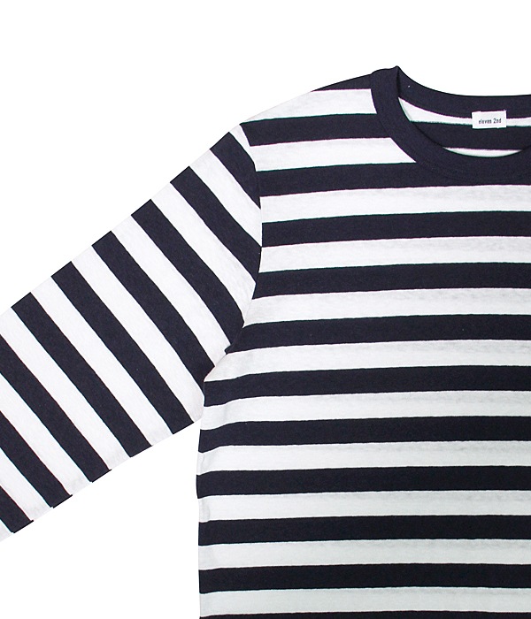 �ں����١�Cotton Border Jersey Long T-shirt