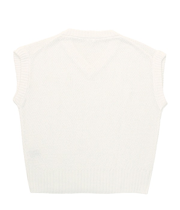eleven 2nd | Linen Cotton Moss Stitchs V-neck Slipover
