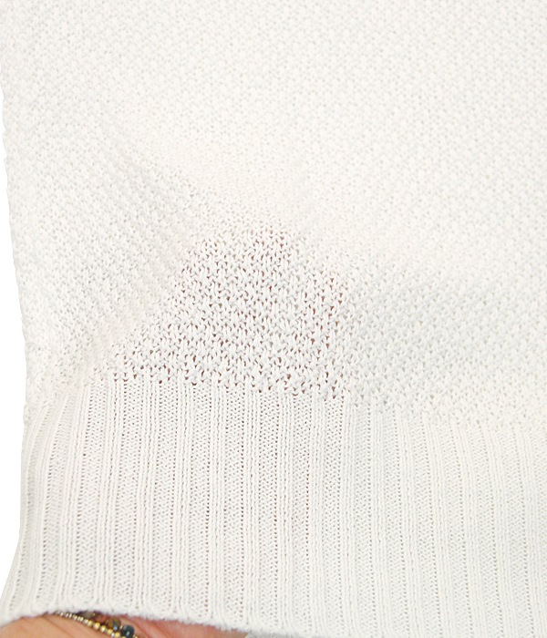 eleven 2nd | Linen Cotton Moss Stitchs V-neck Slipover