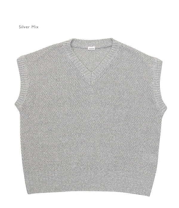eleven 2nd | Linen Cotton Moss Stitchs V-neck Slipover