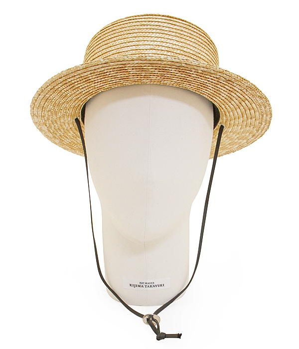 STRAW BRAID BOATER HAT 