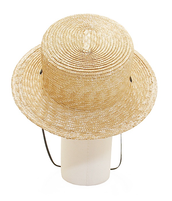 STRAW BRAID BOATER HAT 