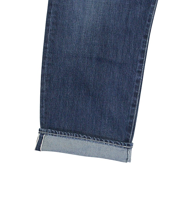 Selvage Denim Five Pocket Wide Straight Pants-DARK FADE-(UNISEX)