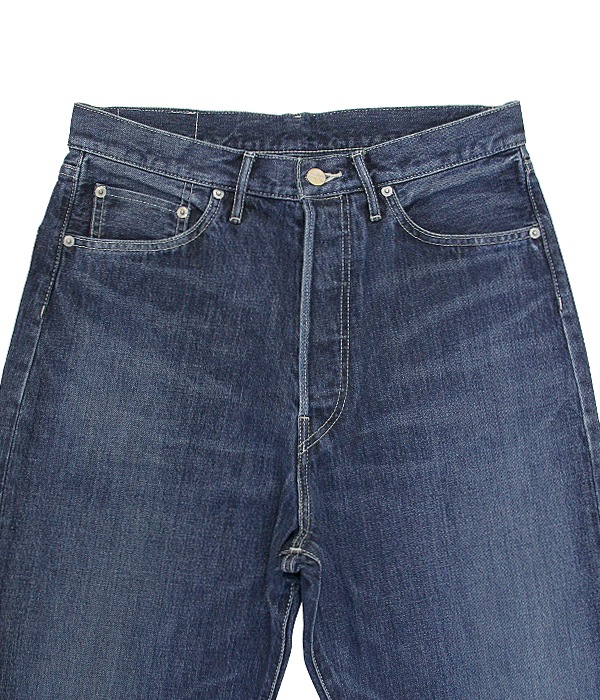 Selvage Denim Five Pocket Wide Straight Pants-DARK FADE-(UNISEX)