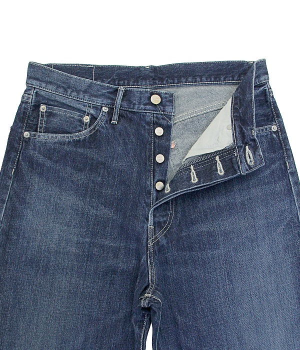 Selvage Denim Five Pocket Wide Straight Pants-DARK FADE-(UNISEX)