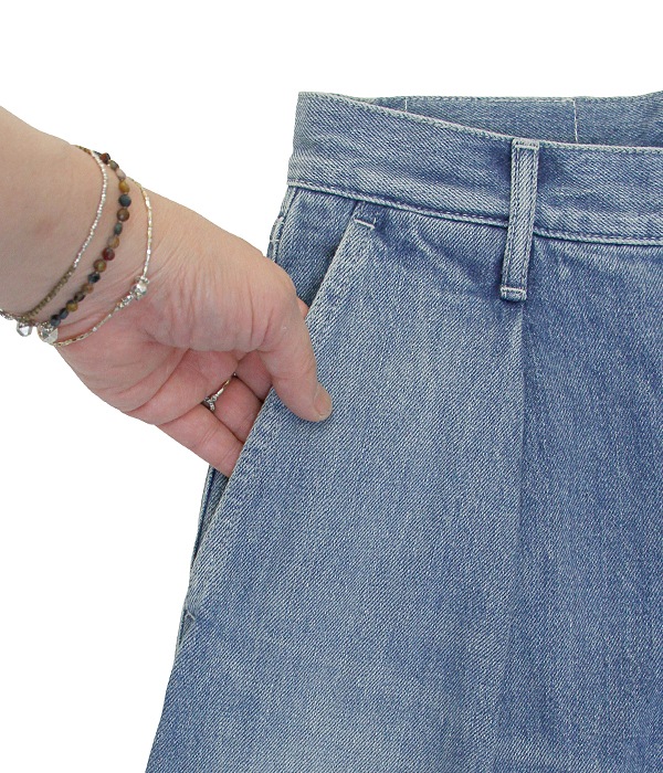 Selvage Denim Two Tuck Wide Pants